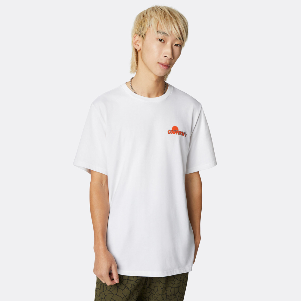 CONVERSE 長袖上衣 MOON MOOUNTAIN TEE 男 10024621-A04 白色