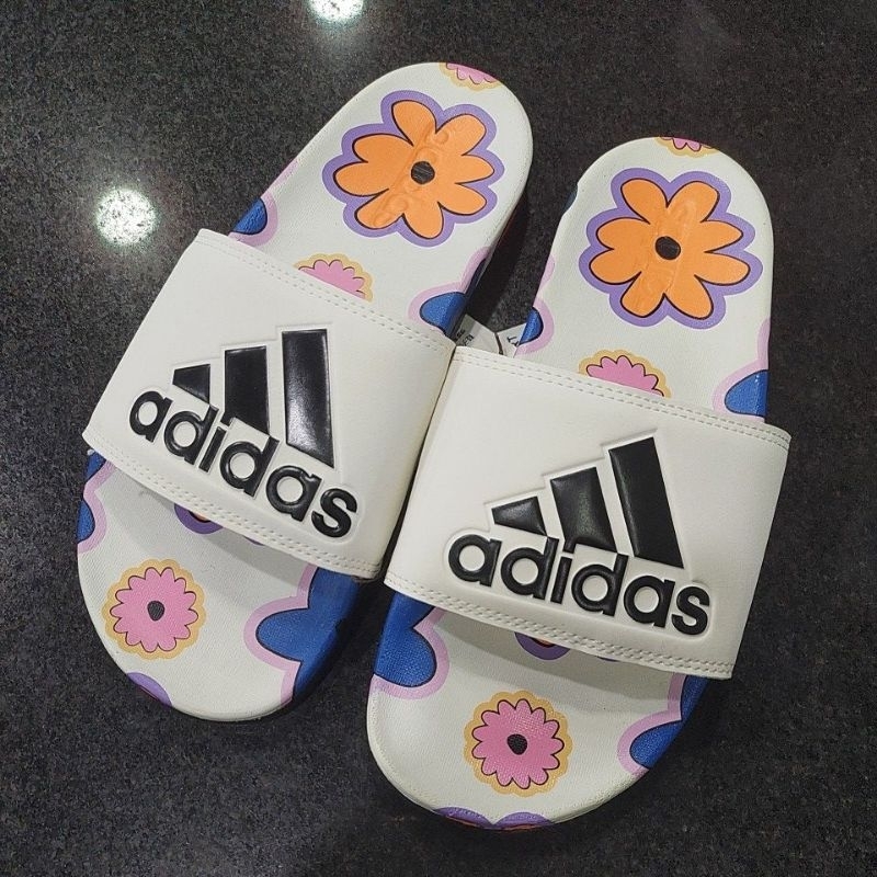 ADIDAS ADILETTE COMFORT 女款 運動 拖鞋 IE4971 白色 花 海綿 軟底