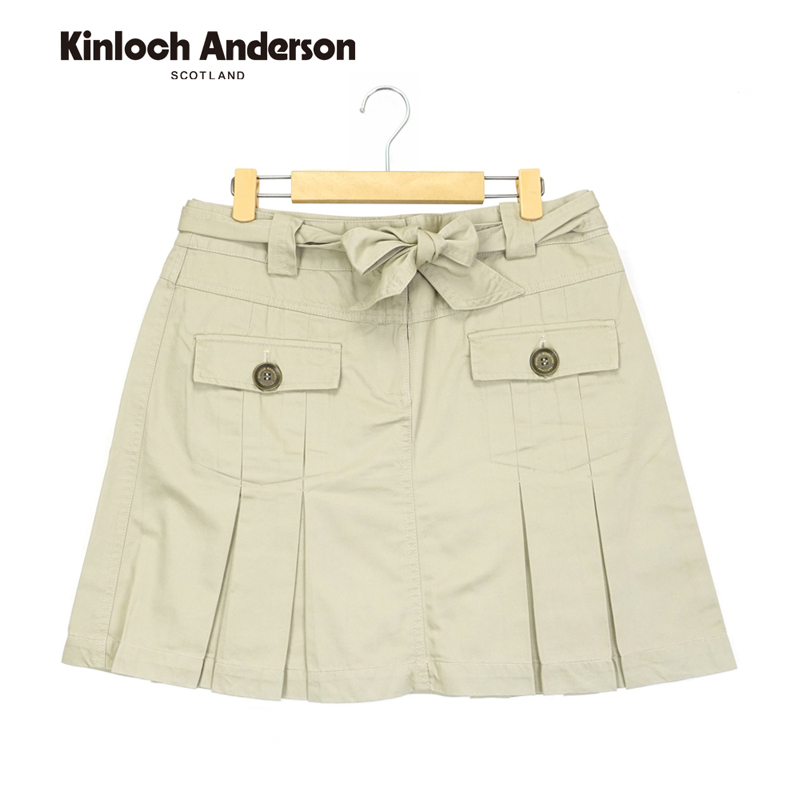 【金安德森女裝】 百搭剪接活褶壓線短褲 裙子 (卡其) KA017400938 Kinloch Anderson