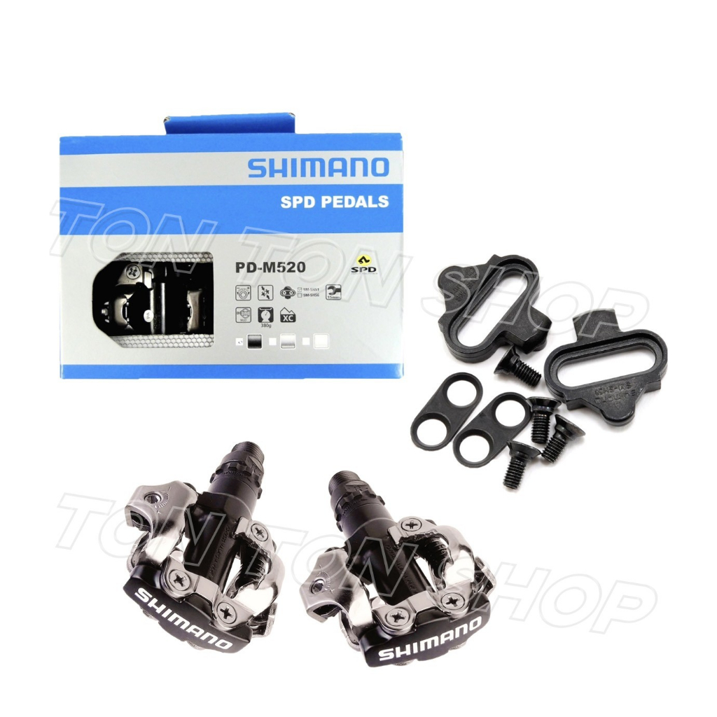 SHIMANO PD-M520 登山車踏板 卡踏 黑色，內附 SH51 扣片