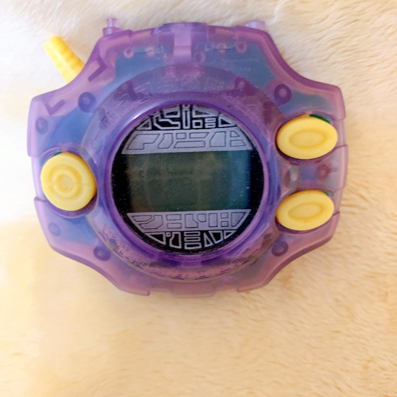割愛 收藏 現貨 1999年 數碼寶貝 萬代 怪獸對打機 神聖計畫 紫色透明配色 有使用痕跡