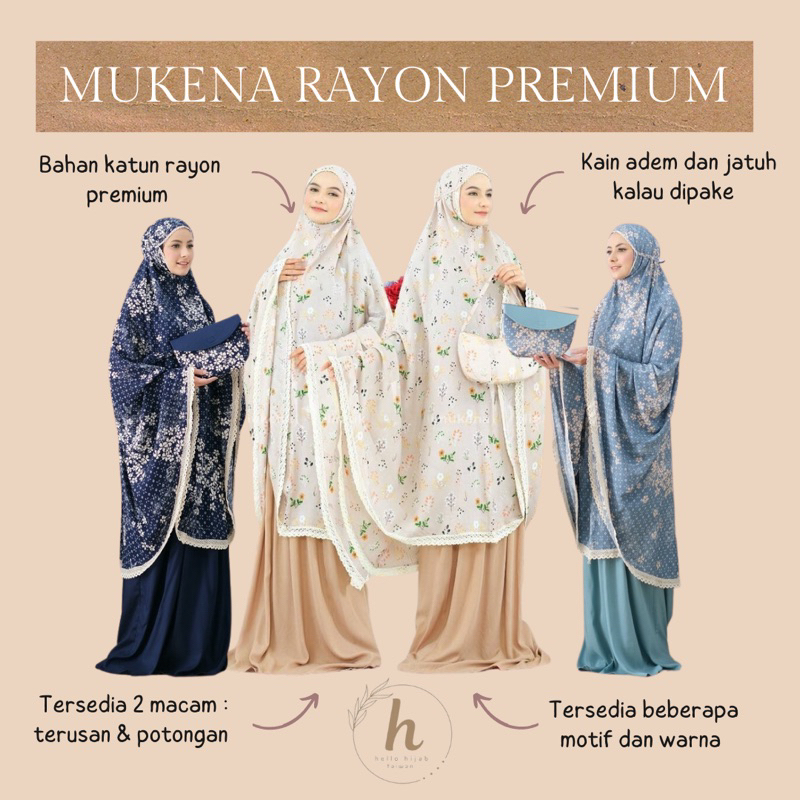 穆斯林禮拜服裝 Mukena Rayon Premium/Mukena Silk Premium