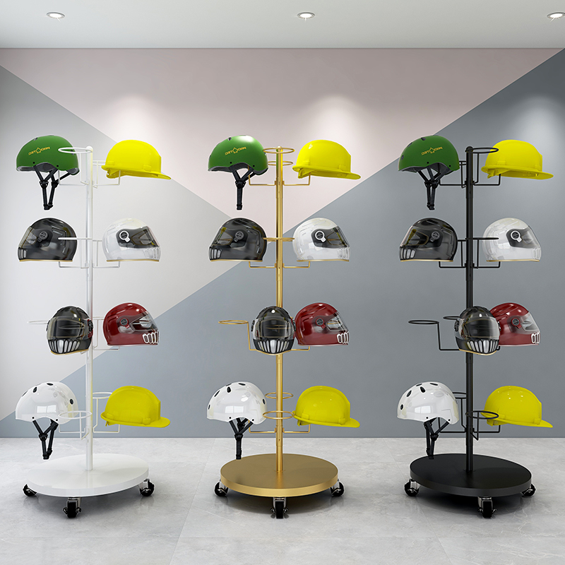 『MOKA®摩卡』頭盔 置物架 架子 展示架 收納 頭盔安全帽展示架落地上牆車間工地放帽托旋轉機車家用收納架子