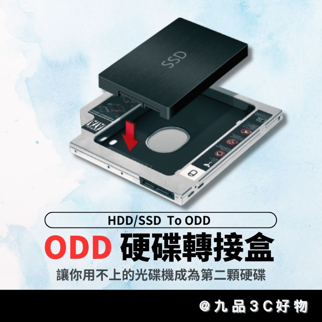 【台灣現貨】光碟機硬碟轉接盒(HDD/SSD) to ODD 光碟機改SSD SATA3.0 快速傳輸 附面板