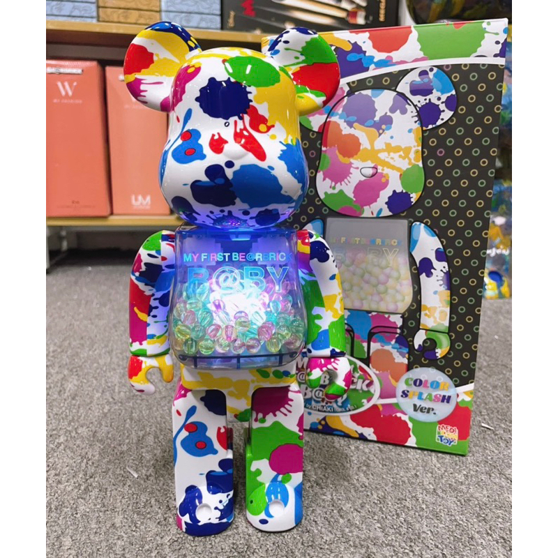 日本全新官方正品 現貨 庫柏力克 Bearbrick Be@rbrick Splash 彩色潑墨千秋 亮燈 糖果400%