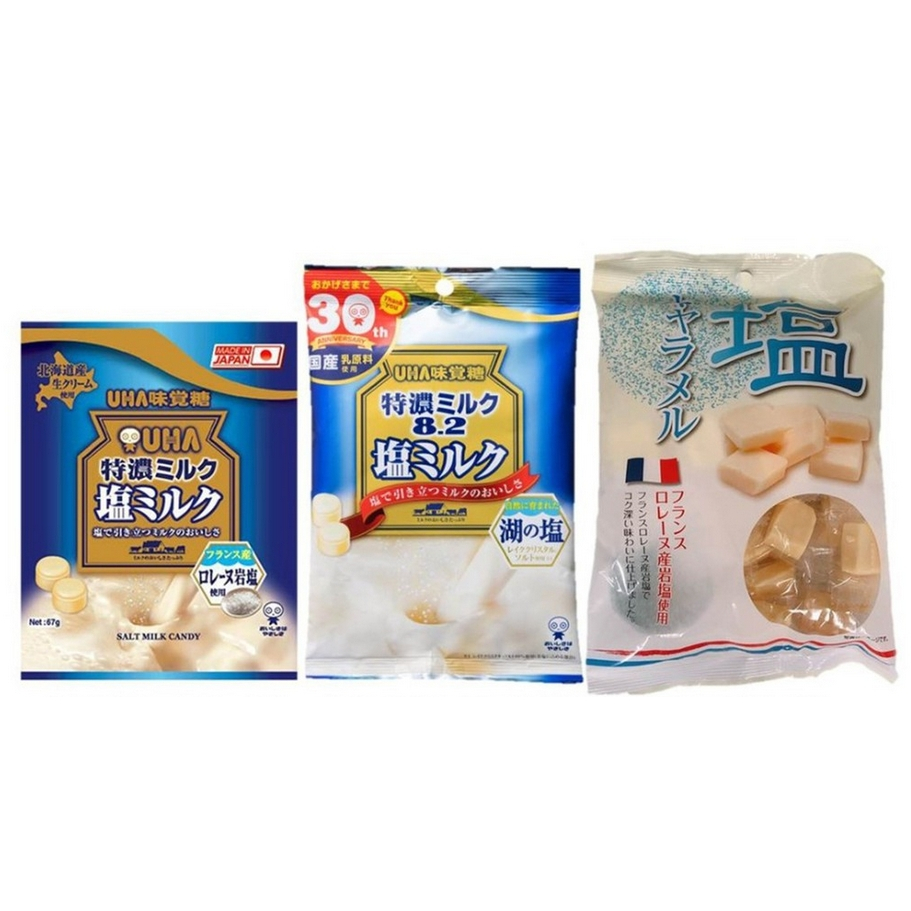 世界GO 日本 UHA 味覺糖 宮田鹽牛奶糖 塩牛奶糖 特濃8.2 鹽味牛奶糖 牛奶糖 袋裝 鹽牛奶糖