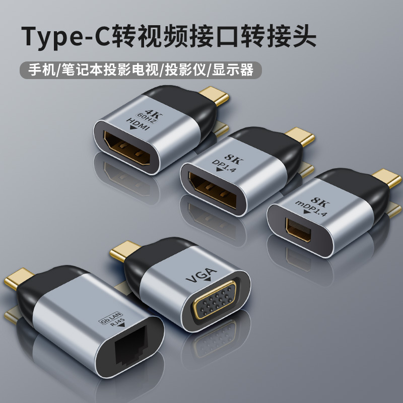 Type-C 轉 HDMI 大DP Mini DP VGA RJ45 影音 轉接器 網路 轉接頭 Type-c轉視頻接口