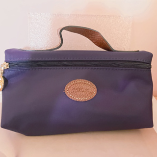 法國🇫🇷 Longchamp 經典款深紫色化妝小包 零錢包 收納包(只有這色、此色少有)