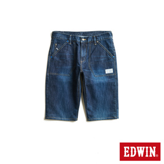 EDWIN E-FUNCTION 前貼袋牛仔短褲(中古藍)-男款