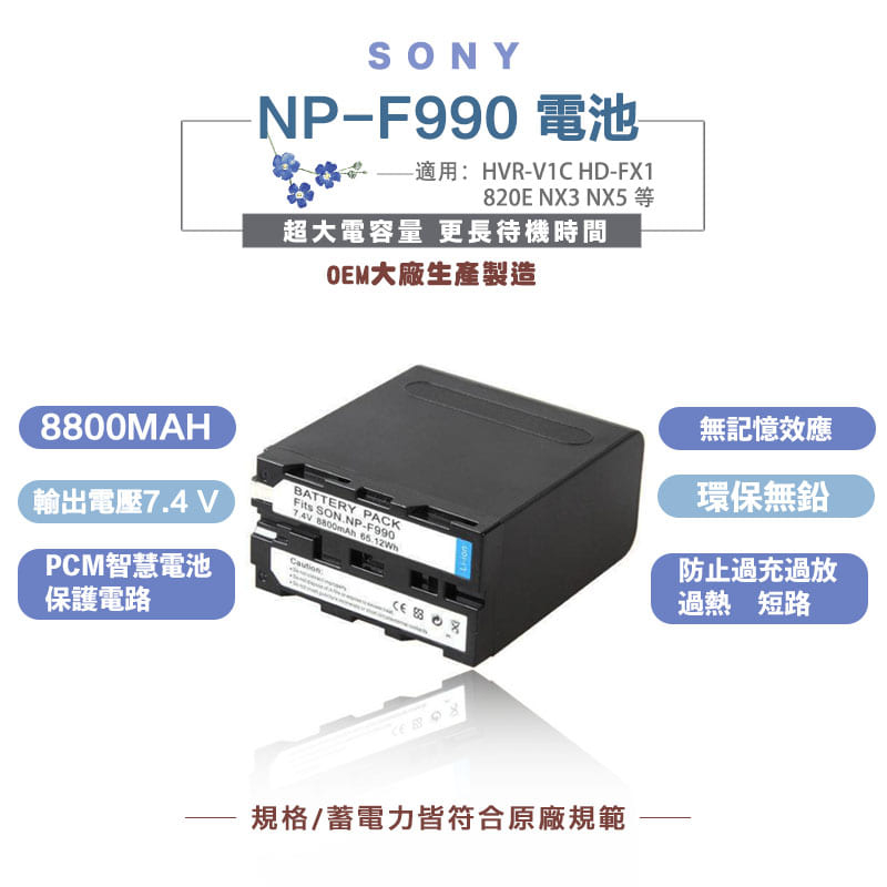 F980電池 Type-C USB介面全解碼NP-F990/F970相機 攝像機攝影燈 副廠電池