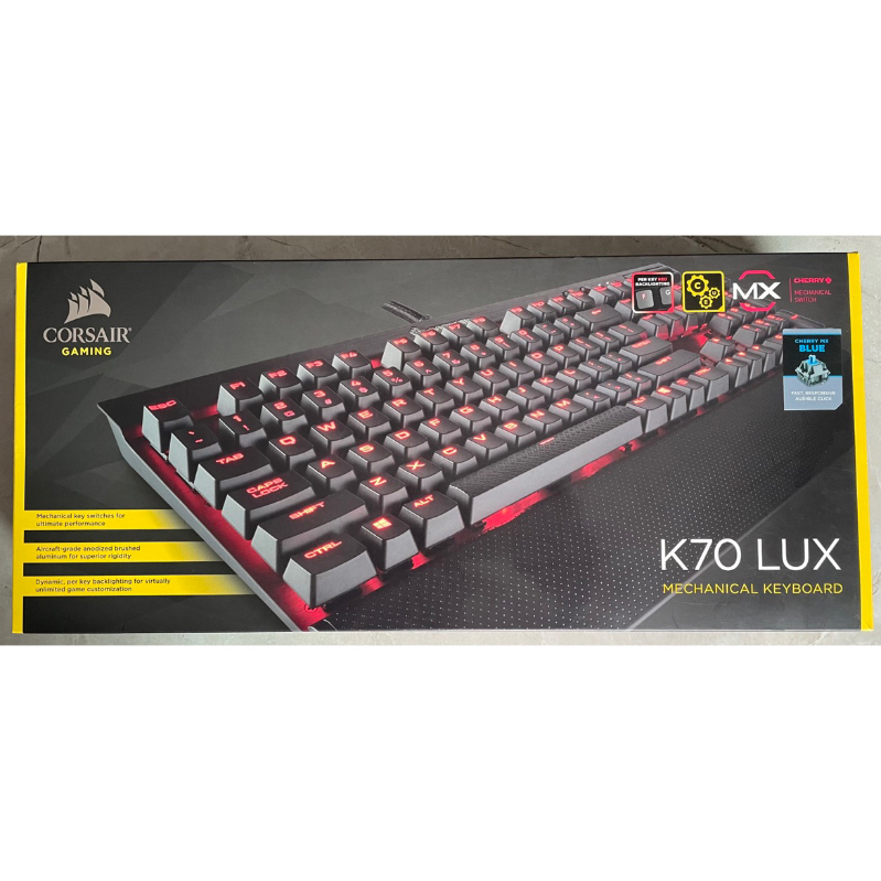 海盜船Corsair K70 lux 青軸 紅光