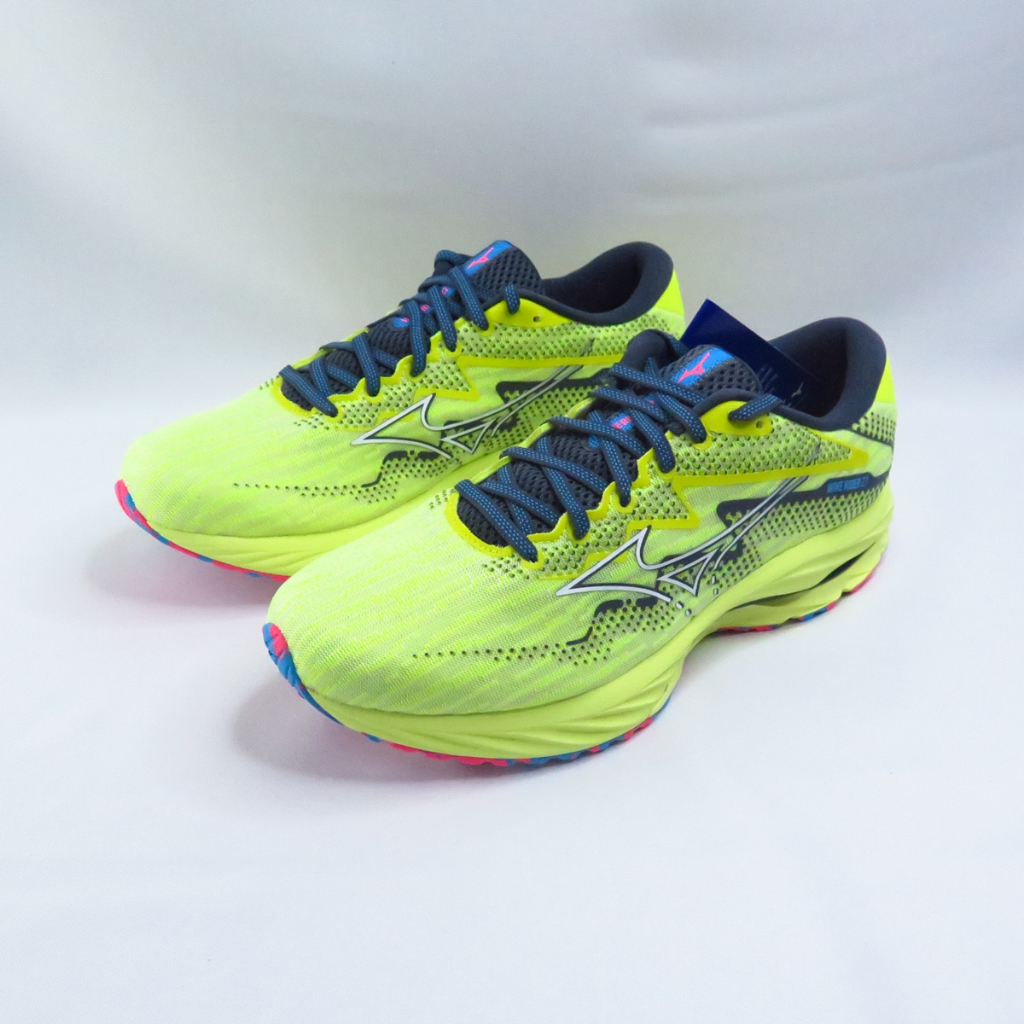 Mizuno WAVE RIDER 27 男慢跑鞋 J1GC230304 螢光黃【iSport愛運動】