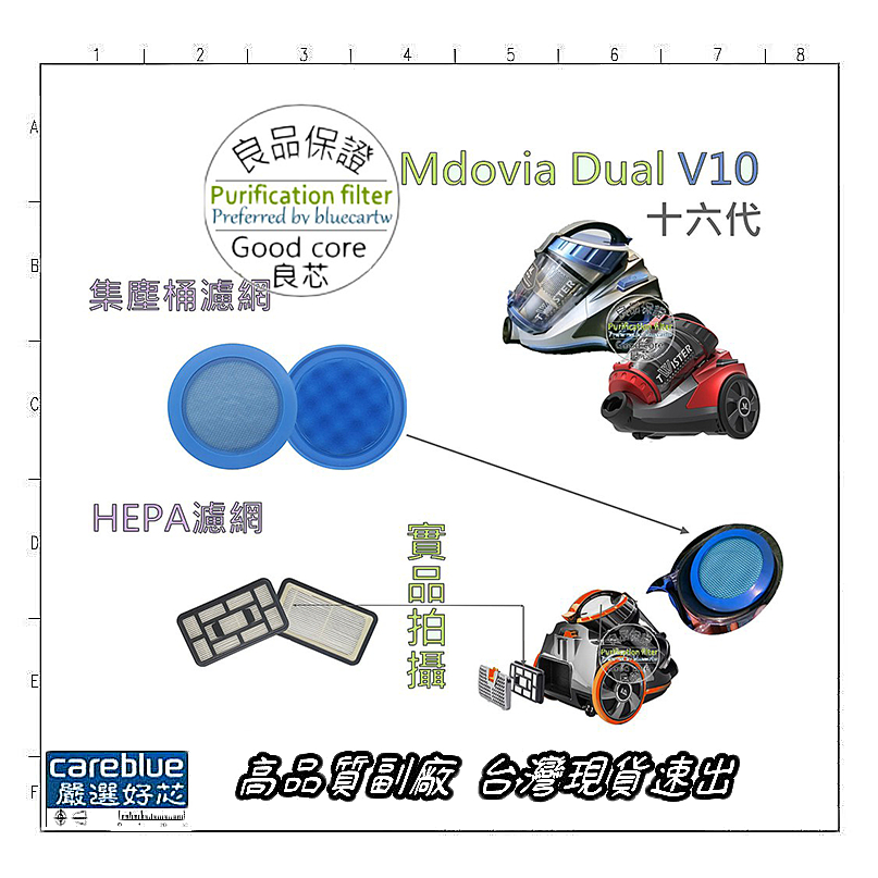 現貨 副廠 Mdovia 第十六代 Dual V10 V20 HEPA 濾網 集塵桶濾網 過濾網 排氣濾網 JR5788