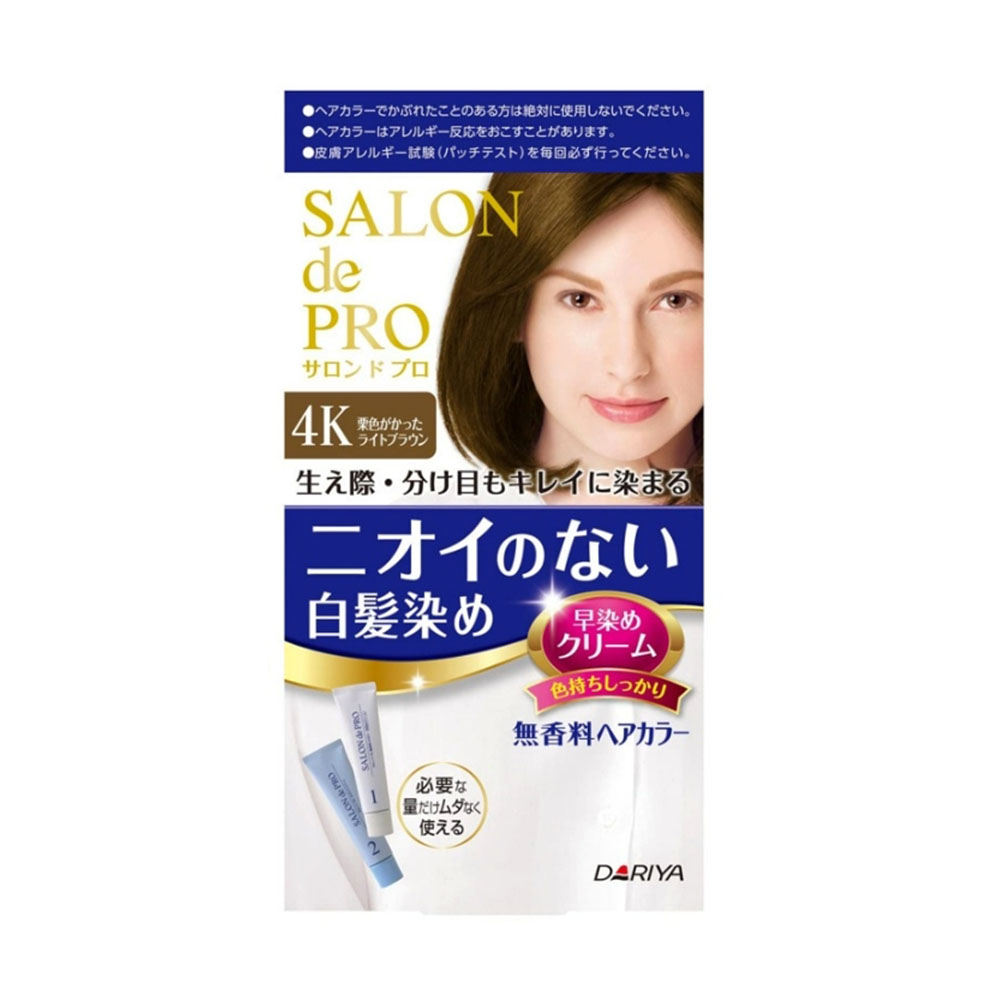 【樂町日貨】日本代購 日本DARIYA 塔莉雅 Salon de pro 沙龍級染髮劑 白髮染 4號淺褐色 染髮劑