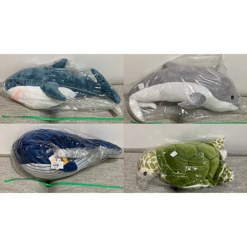 海洋動物娃娃如照片所示@海龜 海豚 鯨魚 鯊魚 都有袋子保護全新商品