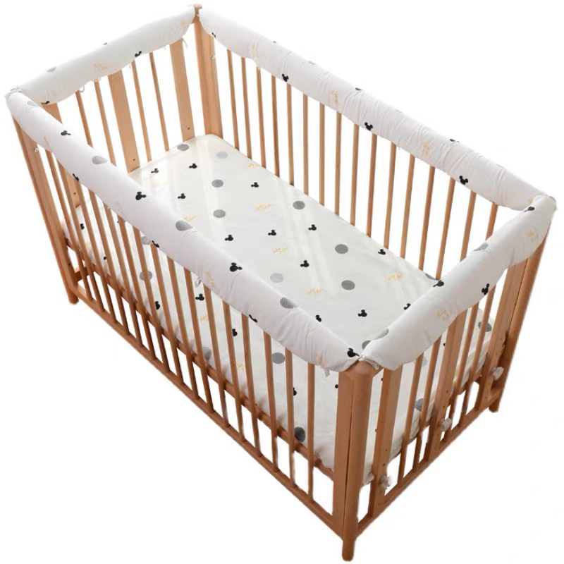 嬰兒床防撞軟包邊條 寶寶防啃咬條60㎝/120㎝各兩條 純棉圍欄防磕碰床圍