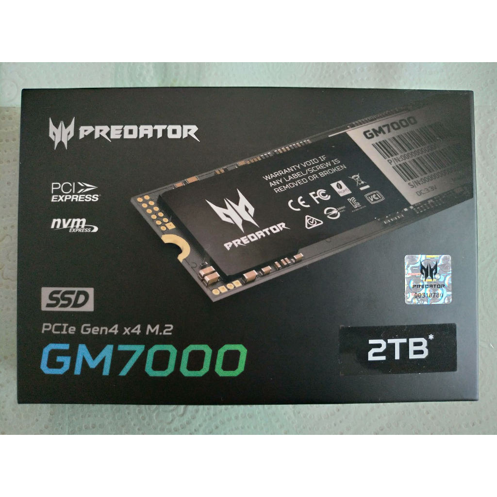 Acer GM7000 2TB M.2 2280 PCIe Gen4x4 SSD 固態硬碟