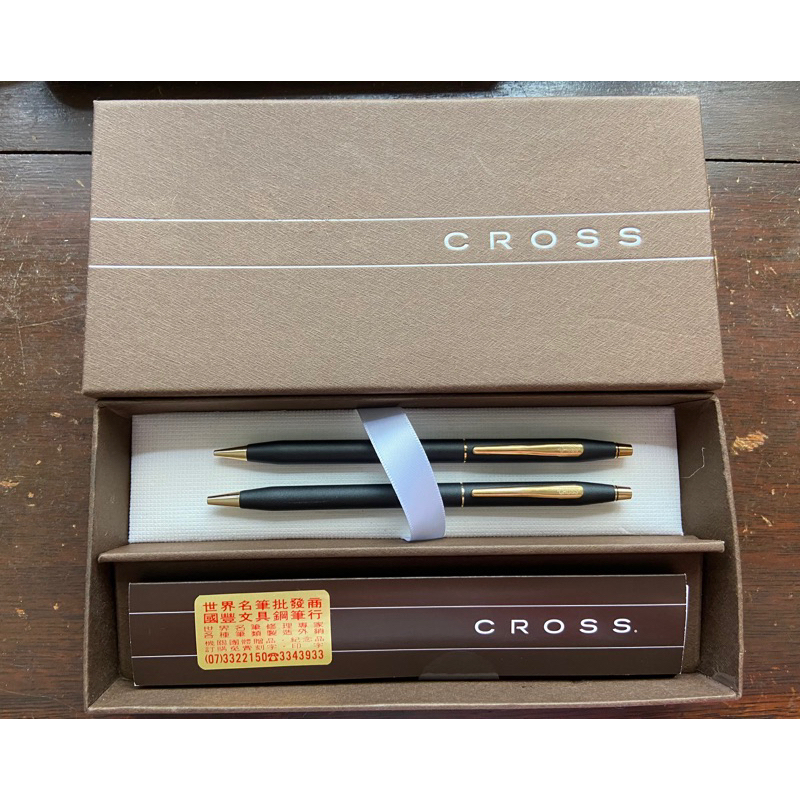 愛爾蘭製美國Cross黑金色對筆盒裝