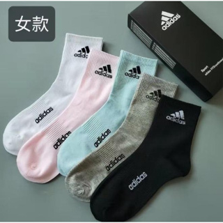 Adidas 愛迪達 襪子 運動襪 中筒 情侶襪 五雙組