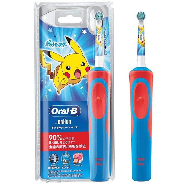 百靈 Oral-B 寶可夢 皮卡丘 神寄寶貝兒童電動牙刷 充電式D12513KPKMRD(红色 口袋妖怪 安娜刷頭