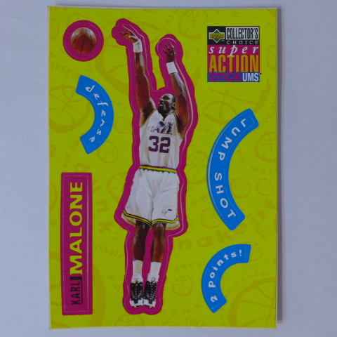 ~ Karl Malone ~名人堂/爵士隊.郵差/卡爾·馬龍 1996年UD.NBA貼紙特殊卡