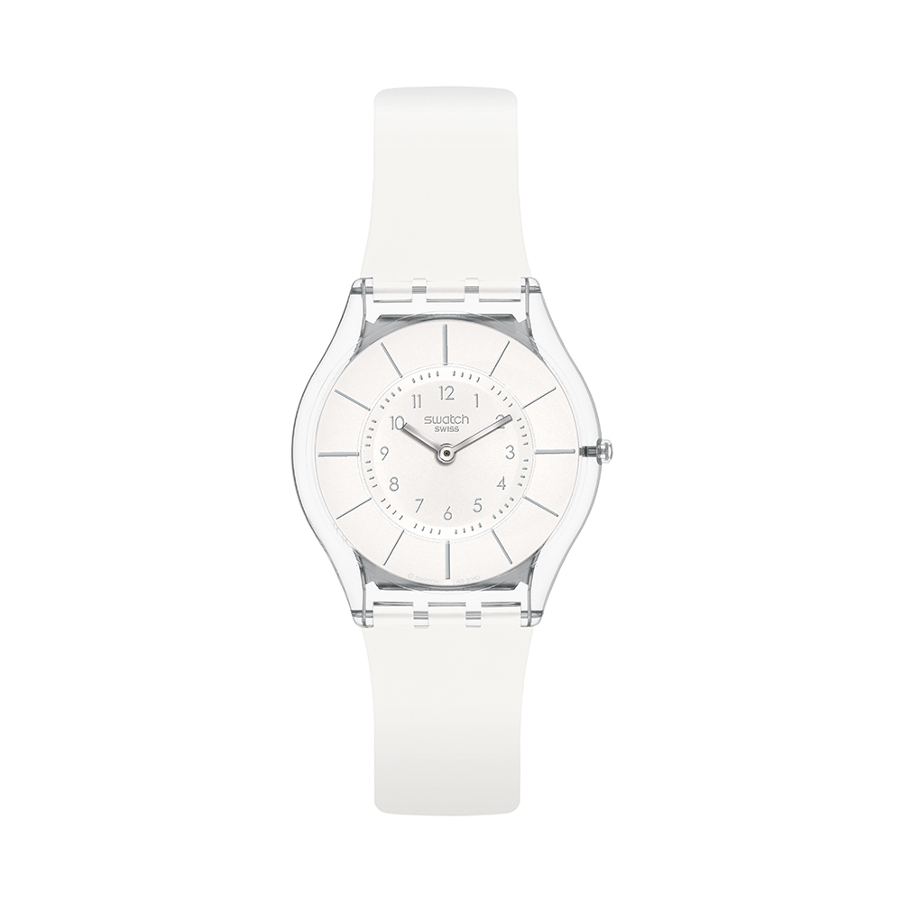【SWATCH】SKIN 超薄 手錶 瑞士錶 WHITE CLASSINESS (34mm) SS08K102-S14