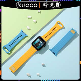 適用於apple watch閃電扣矽膠錶帶 蘋果手錶3456789SE代波浪紋矽膠錶帶 iwatch Ultra2代錶帶