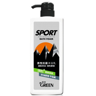 綠的男性抗菌沐浴乳850ML-運動控油
