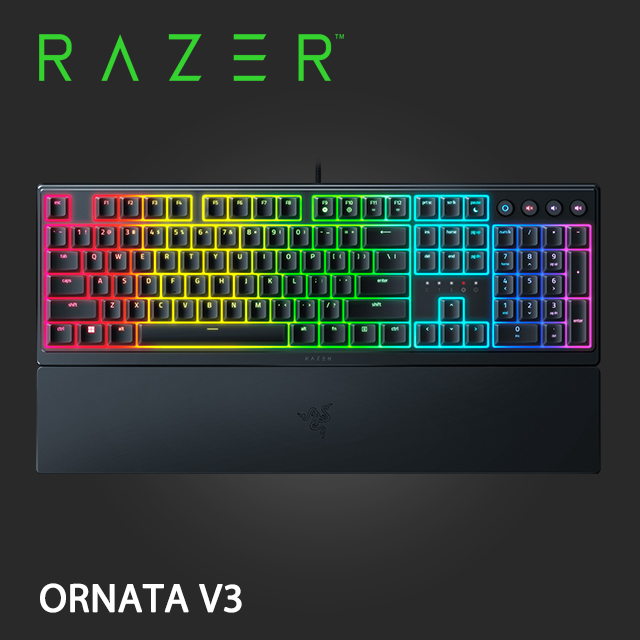 RAZER 雷蛇 ORNATA V3 雨林狼蛛 V3 機械式薄膜混合 電競鍵盤-中文/英文