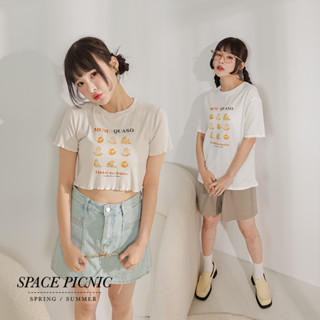 Space Picnic｜SP X a.jin聯名-要可頌還是要貓？阿金印圖Tee-2色(現貨)【A23062004】