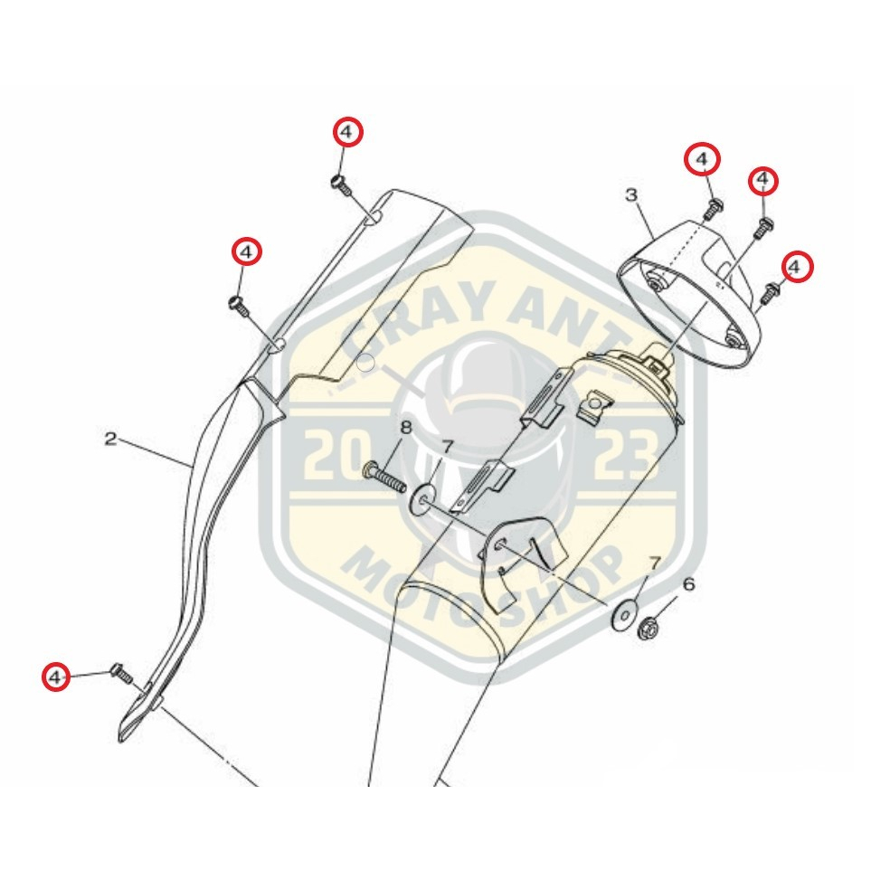 &lt;灰螞蟻&gt; R15 V3 MT-15 V1V2 排氣管尾蓋螺絲 排氣管防燙蓋螺絲 原廠YAMAHA零件