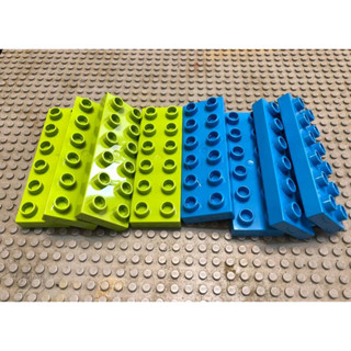 【點點小豆】 LEGO 樂高積木 duplo 2x6 磚片 零件 寶藍色 淺綠色 混色 8 個一組 如圖。