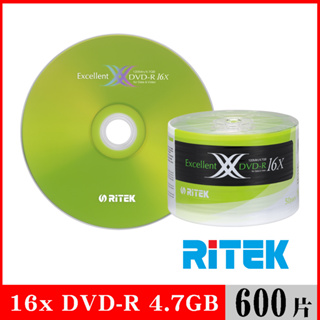RITEK錸德 16x DVD-R 4.7GB X版/600片裸裝