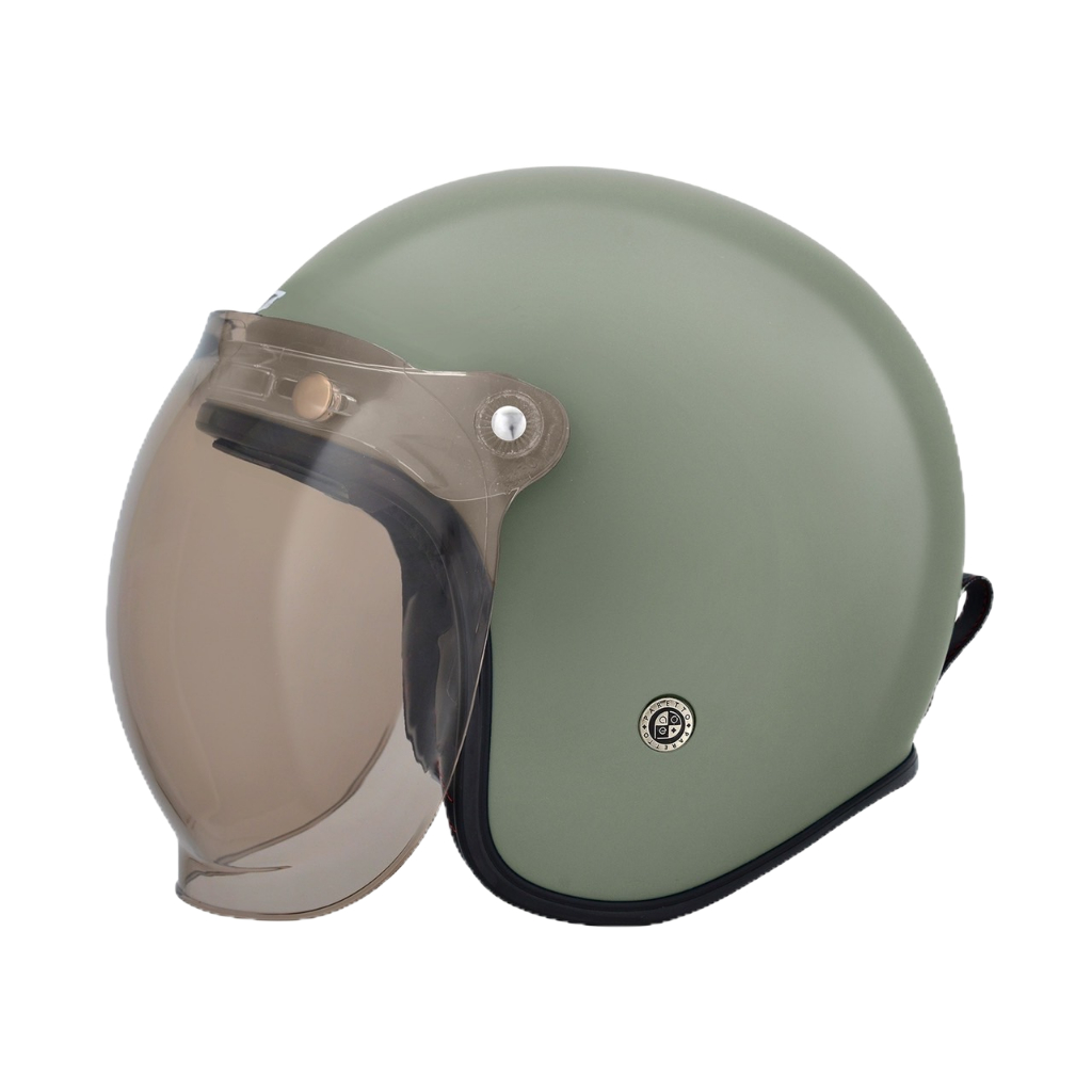 M2R MO-3 安全帽 MO3 素色款 橄欖綠 復古帽 內墨鏡 半罩 內襯可拆 3/4 安全帽