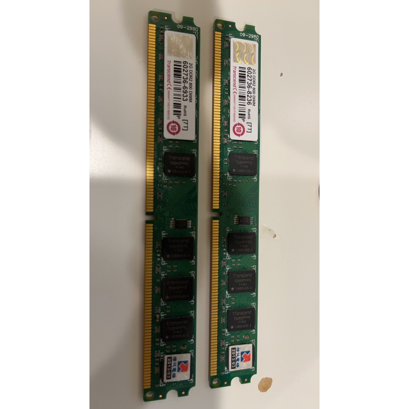 2G DDR2 800 DIMM 創見記憶體*2