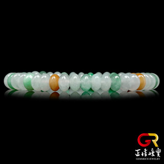 【正佳珠寶】翡翠 經典冰種福祿 6x6mm 天然A貨翡翠緬甸玉手珠｜日本彈力繩