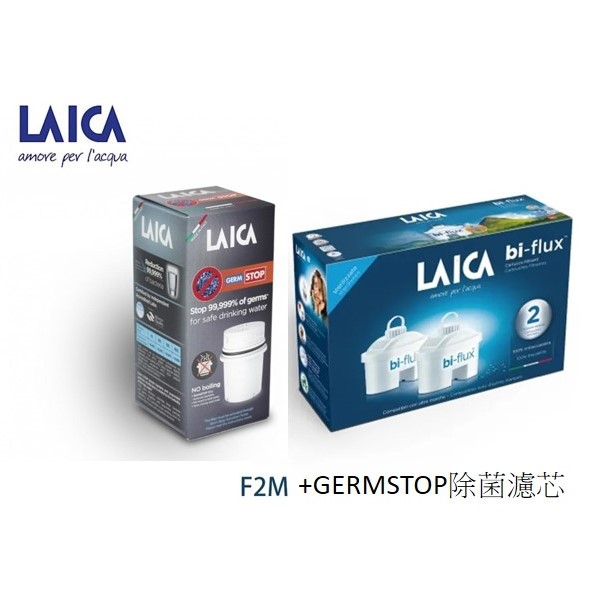 萊卡LAICA Germstop濾芯除菌濾水壺用x1+ Bi-flux雙流通用濾芯散裝F1Mx2(=F2Mx1)【義大利