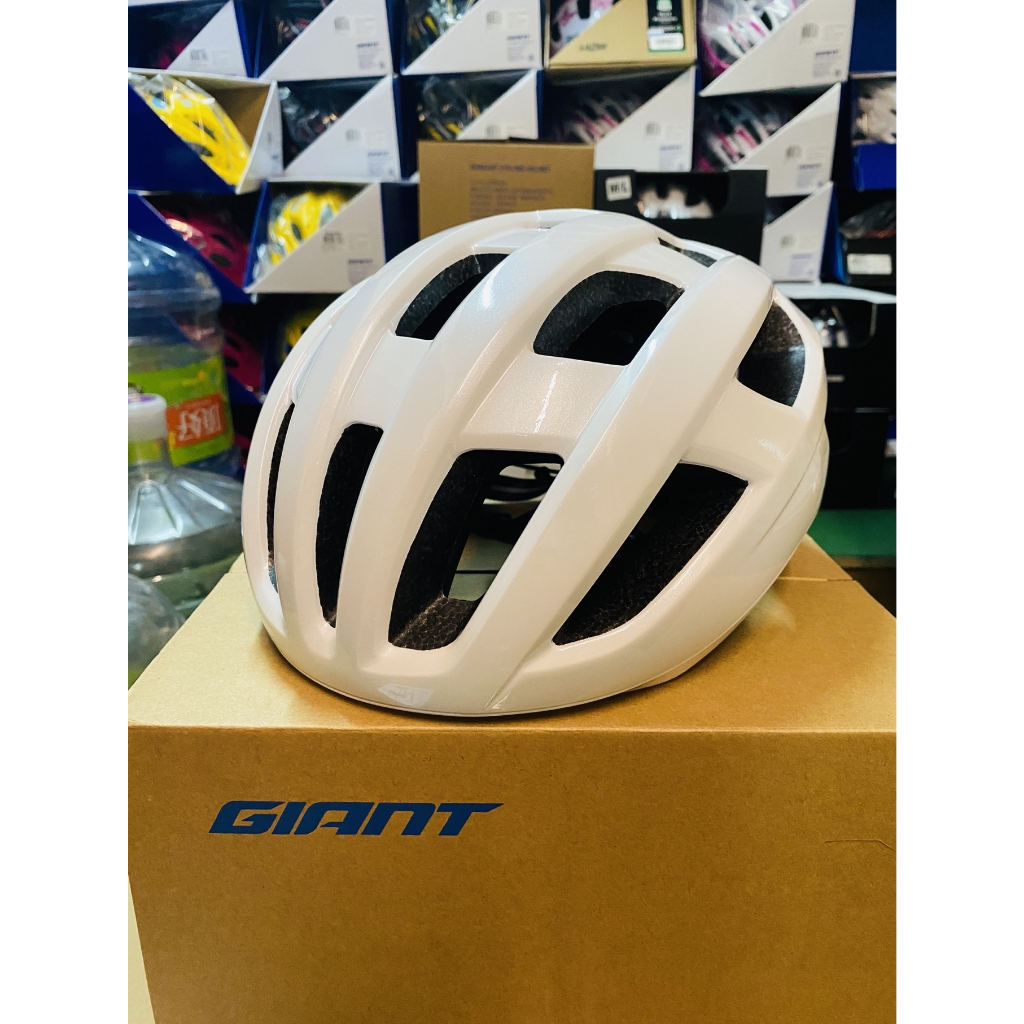 HAPPY BIKE  分期 捷安特 新款 GIANT MERCURY 輕量自行車安全帽 單車安全帽 亮光珍珠白