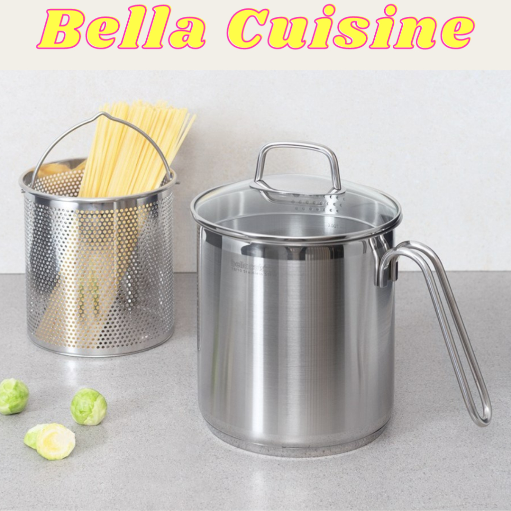 Bella Cuisine 不鏽鋼義大利麵鍋 附濾網 ｜ 義大利麵鍋 不鏽鋼鍋 不銹鋼 304不鏽鋼 義大利麵 鍋 湯鍋