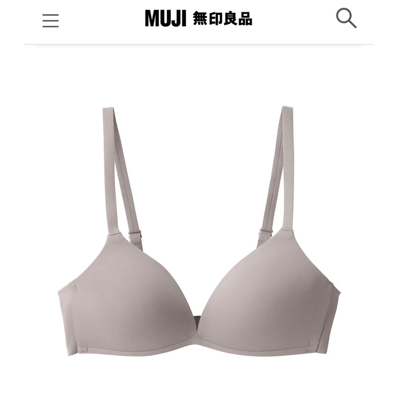 Muji 無印良品 女棉混彈性無鋼圈一體成形胸罩 摩卡棕L