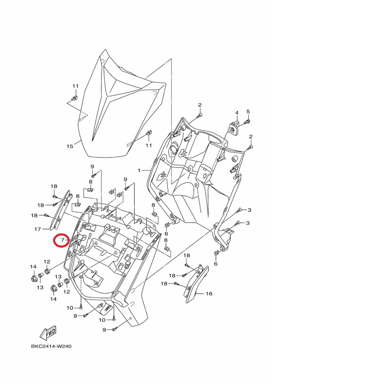 YAMAHA 原廠 LIMI125 灰 腳防護板1 H殼 料號：B7Y-F8311-00-P5