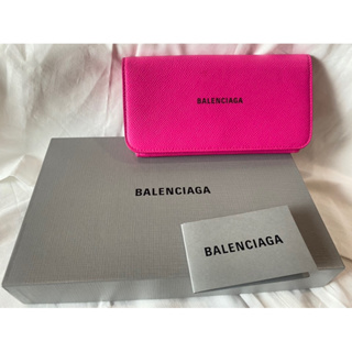 巴黎世家Balenciaga粉紅logo長夾（全新正品）