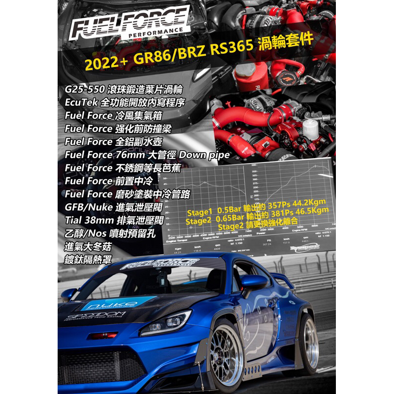 FuelForce 渦輪套件 BRZ GR86 FRS RS365 Turbo Kit