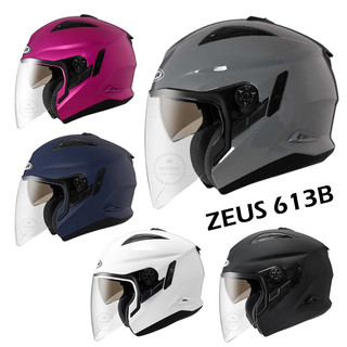 現貨 瑞獅 ZEUS 613B 安全帽 3/4罩 雙層鏡片 內墨鏡 內襯可拆 吸濕排汗 輕量 半罩機車安全帽
