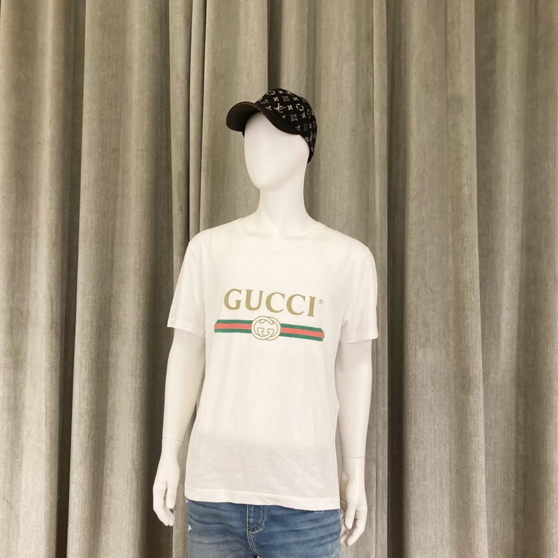 JBI BOUTIQUE✔️GUCCI 古馳 經典文字 腰帶Logo 經典白色短袖 正品代購