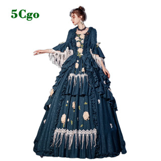 5Cgo.【鴿樓】奢華氣質森林系公主優雅法式宮廷禮服連衣裙名媛宴會年會維多利亞英倫風t625133901084