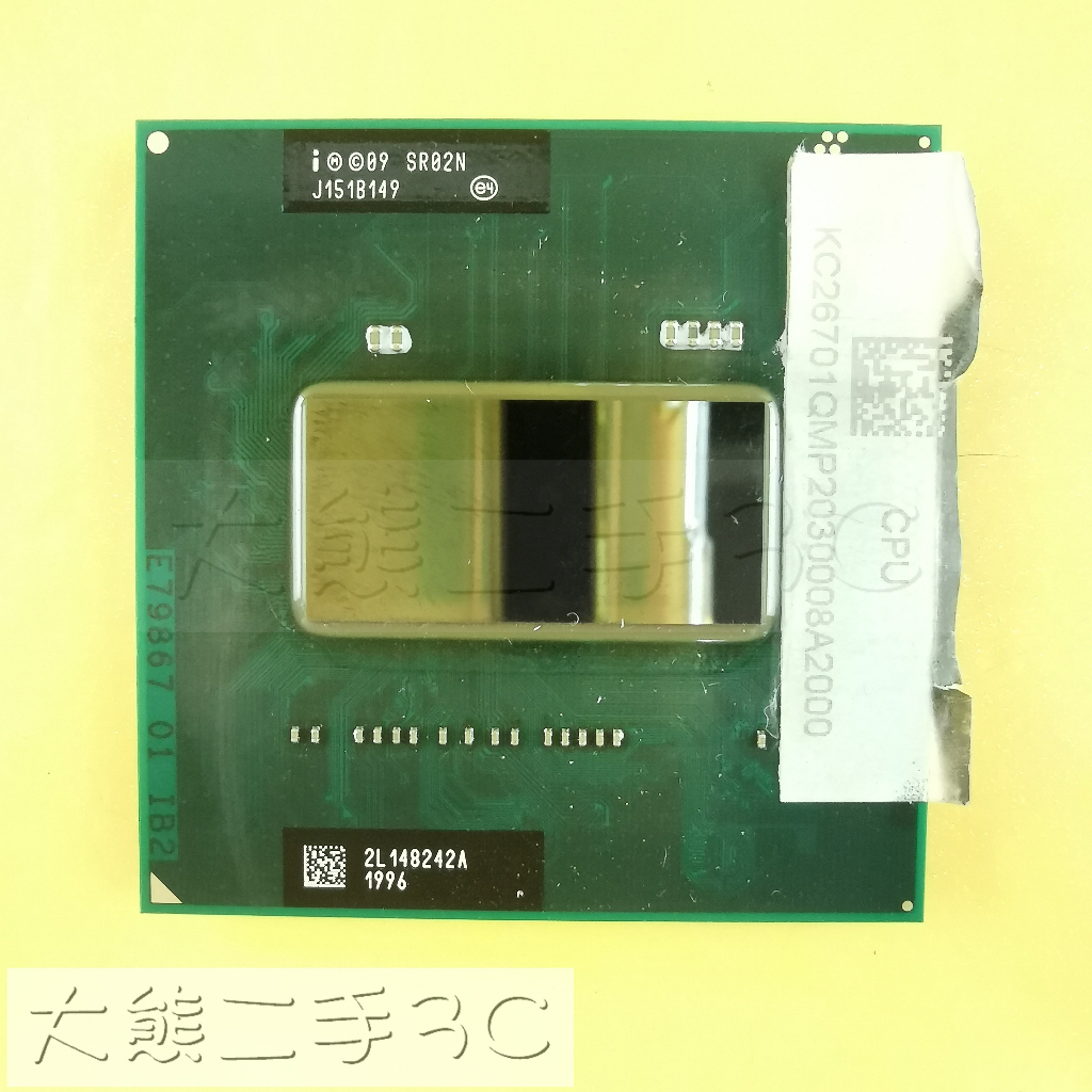 【大熊二手3C】CPU-988B G2 Core i7-2670QM UP 3.1G 6M 5GT SR02N-4C8T