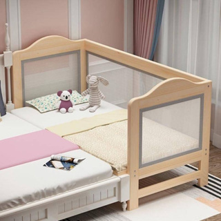 實木床 大床 寶寶床 兒童床 可客製 加寬床 嬰兒床 網布 經濟型 帶護欄小床 床邊小床 拼接床 FPzYJC