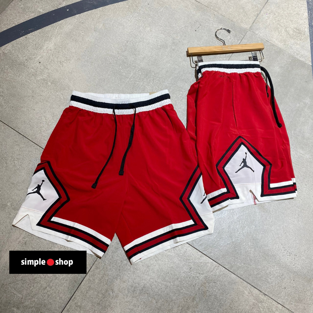 【Simple Shop】NIKE JORDAN 籃球褲 喬丹 公牛隊配色 復古球褲 運動短褲 紅 FB7581-687