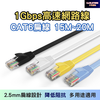 高速網路線材 CAT6扁線15米 20米乙太高速網路線 乙太網路線RJ45 POLYWELL 福祿克認證電腦線材